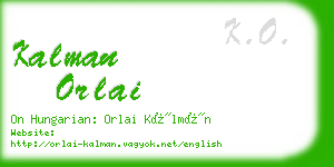 kalman orlai business card